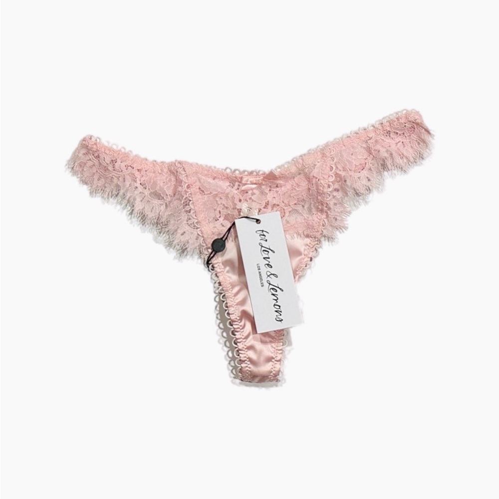 For Love and Lemons Pink Faye Thong Panty XXS NEW NWT - Picture 4 of 5